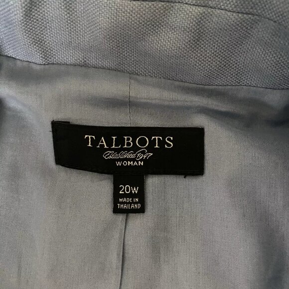 Talbots Blazer Women’s Blue Cotton Linen Blend Button Lined Jacket - Picture 7 of 8